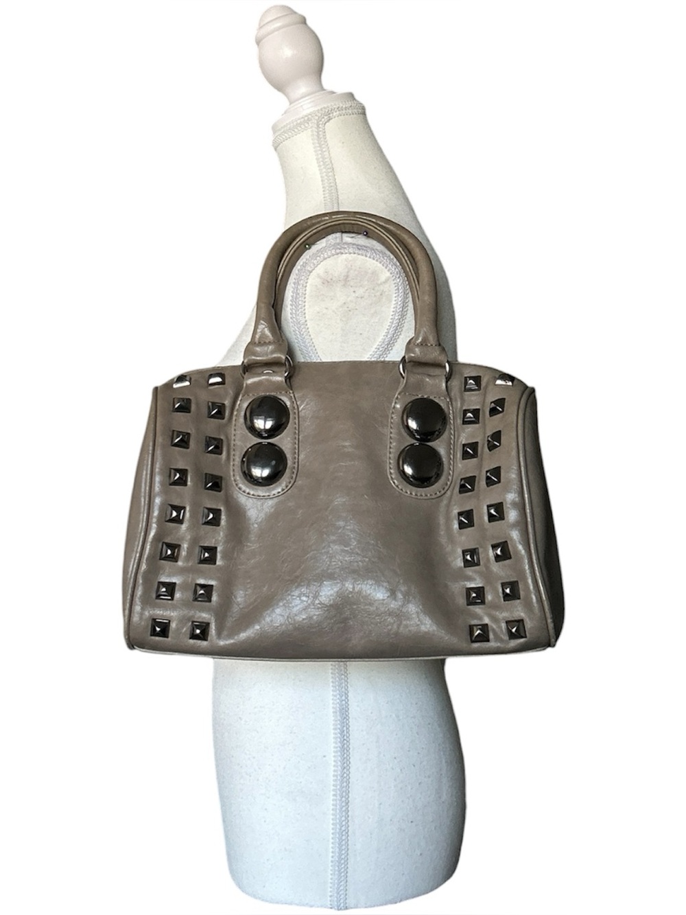 Y2K Grunge “Aldo” Brown Gray Studded Style Handbag